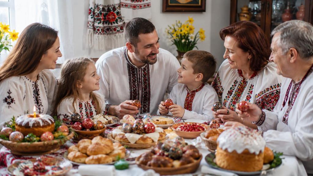 Родина святкує Великдень